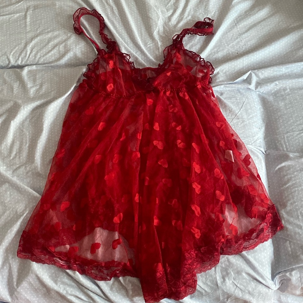 SHEIN Shear Heart Mesh Night Dress